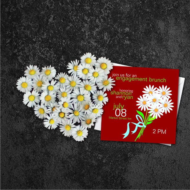 Invitations de Brunch fiançailles {Red} (Créateur téléchargé)