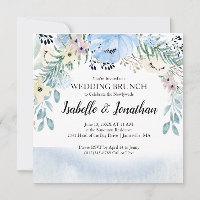 Invitations de Brunch Mariage moderne et tendance (Devant)