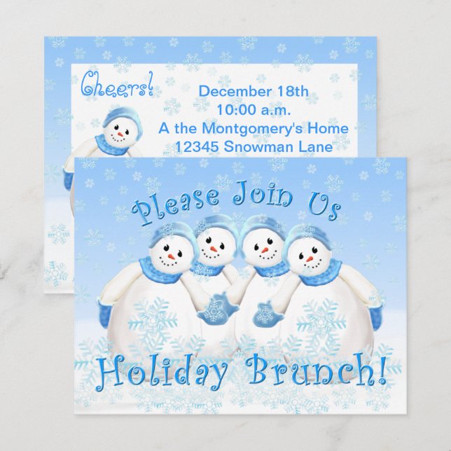 Invitations de brunch pour les filles de neige (Devant / Derrière)