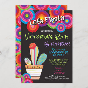 Invitations de cactus mexicain Fiesta Paper Flows