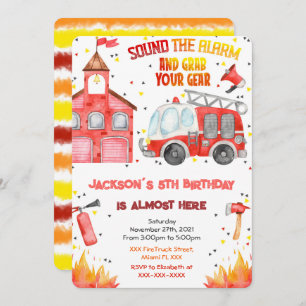 Invitations de camions-pompiers modifiables
