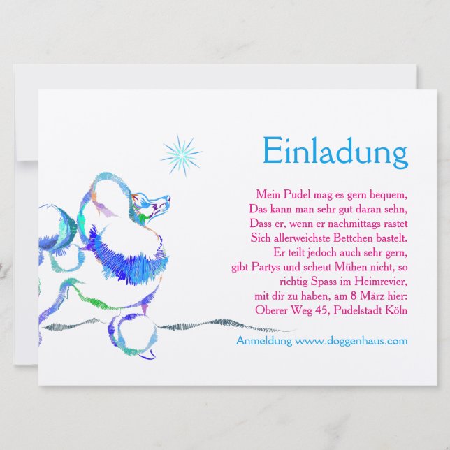 Invitations de caniche (Dos)