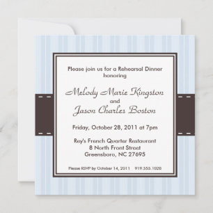Invitations de Carrés d'entrée Brown en bleu glacé