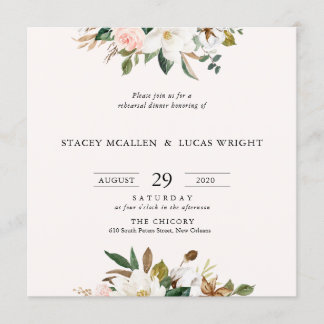 Invitations de Carrés floraux Magnolia