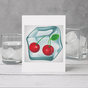Invitations de cerises de cubes de glace