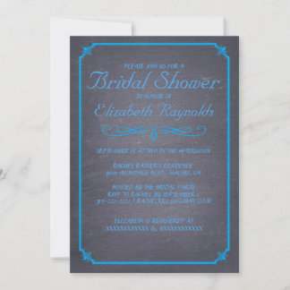 Invitations de Chalkboard Blue Bridal