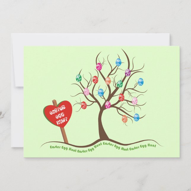 Invitations de chasse aux oeufs de Pâques (Devant)