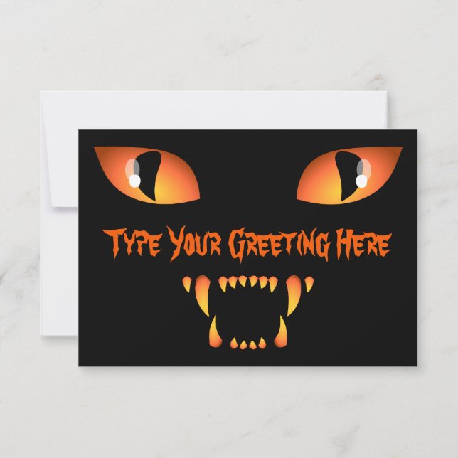 Invitations de chats noirs Cartes d'Halloween pers (Devant)