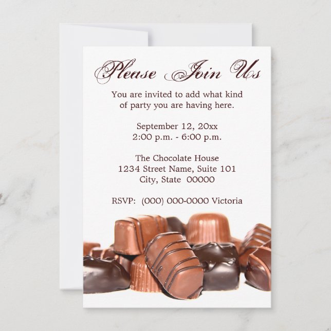 Invitations de chocolats (Devant)