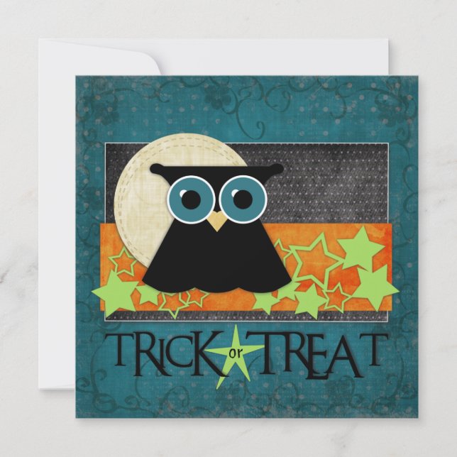 Invitations De Chouette De Trick Ou De Treat (Devant)
