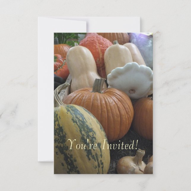 Invitations de Citrouilles d'automne/de Thanksgivi (Devant)