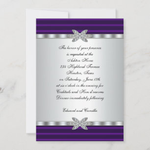 Invitations de Cocktail Argent & Violet
