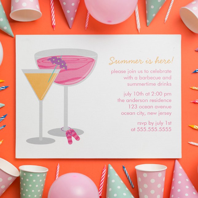 Invitations de Cocktail d'été (Créateur téléchargé)
