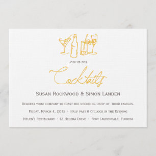 Invitations de cocktails Mariages  Jaune