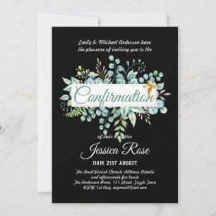 Invitations de confirmation Eucalyptus Greenery Bu