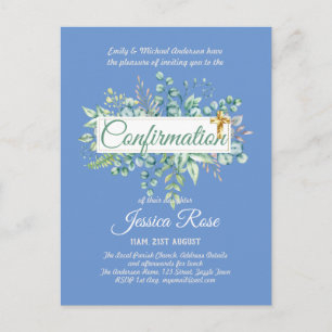 Invitations de confirmation Eucalyptus Greenery Bu