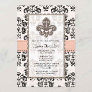 Invitations de corail de Fête de la mariée de