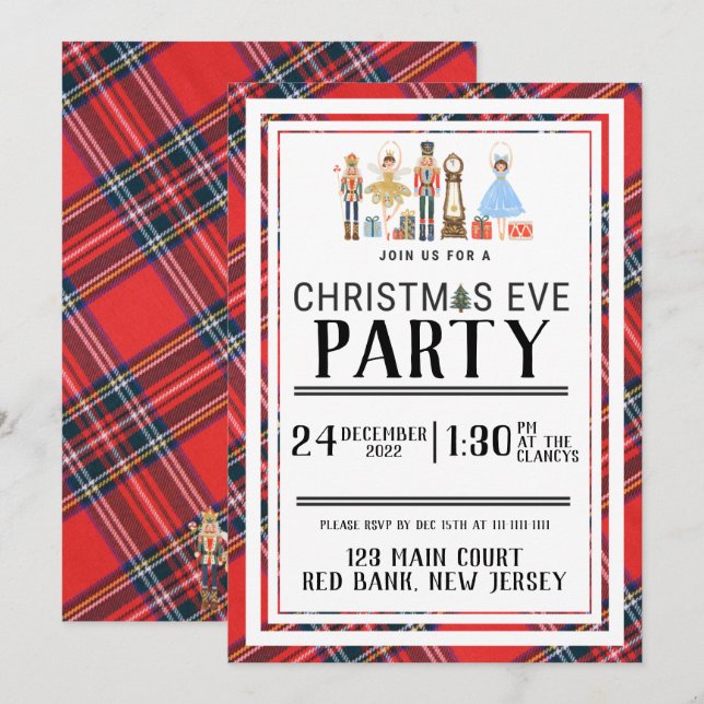 Invitations de craqueurs de Noël personnalisables (Devant / Derrière)