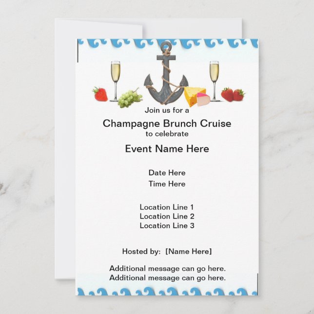 Invitations de croisières Champagne Brunch (Devant)
