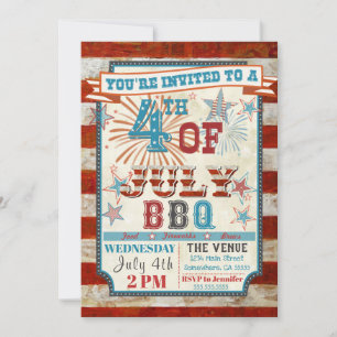 Invitations de cuisine 4 juillet barbecue