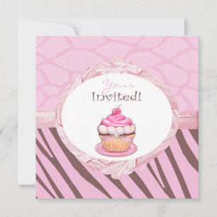 Invitations de Cupcake Safari personnalisées