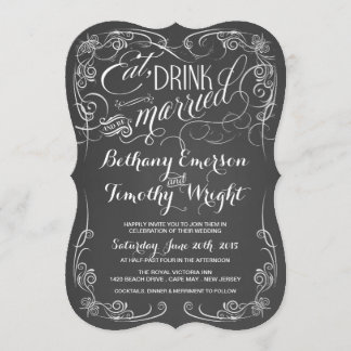 Invitations de découpe de Mariage de tableau de bo