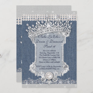 Invitations de Denim et Diamonds Party