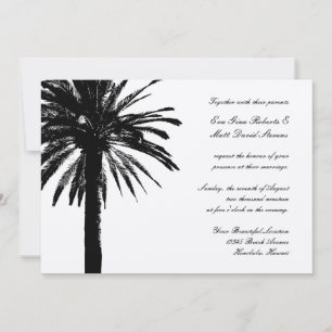 Invitations de destination mariage avec palmier