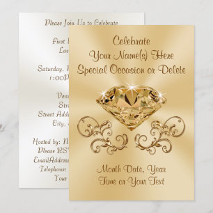 Invitations de diamants remarquables PERSONNALISÉE