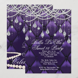 Invitations de Diamond, Pearls et Bling Party