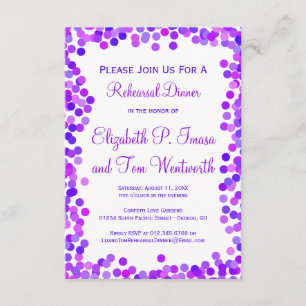 Invitations de dîner de répétition de mariage de
