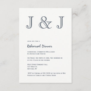 Invitations de dîner de répétition de monogramme