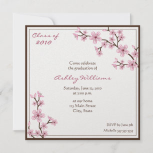 Invitations de diplômes Cherry Blossom