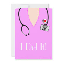 Invitations de diplômes d'infirmière rose