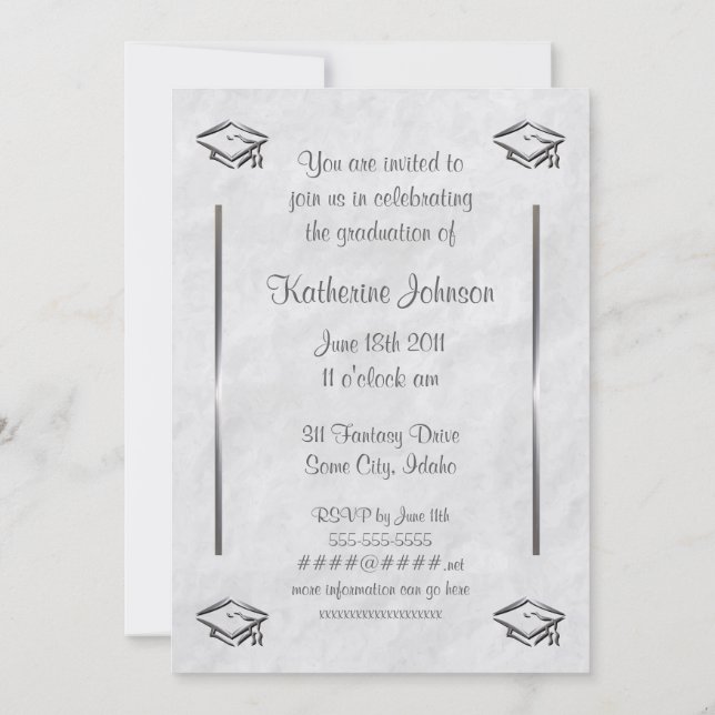 Invitations de diplômes élégantes et personnalisab (Dos)