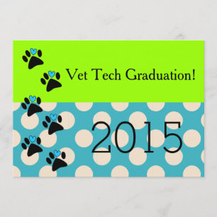 Invitations de diplômes Vet Tech Lime et Blue 8