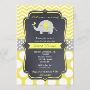 Invitations de douche bébé éléphant