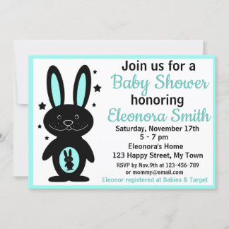 Invitations de douche bébé lapin