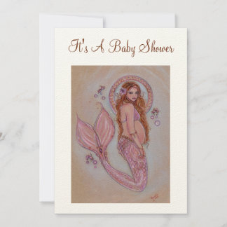 Invitations de douche bébé sirène enceinte par Ren