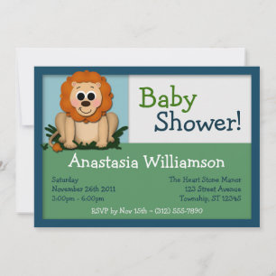 Invitations De Douche Bébée Couleur Lion Cute