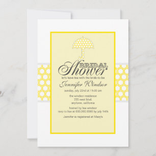 Invitations De Douche Bridal Canary Jaune Et Grey
