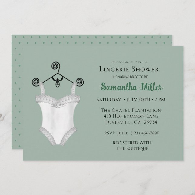 Invitations de douche de lingerie (Devant / Derrière)