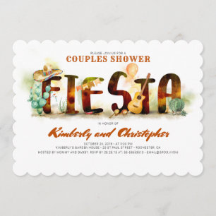 Invitations de douche Fiesta Couples Mexicaine