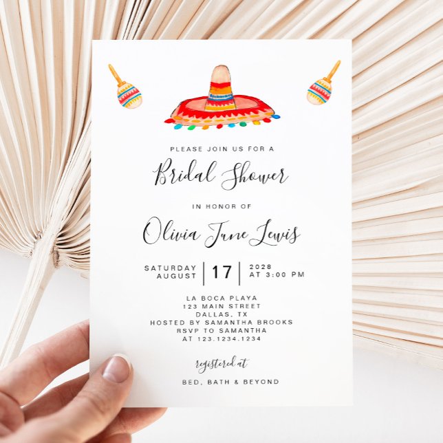 Invitations De Douche Mariale Fiesta Avec Sombrero (Créateur téléchargé)