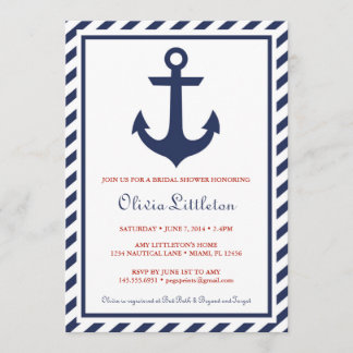 Invitations de douche nautique - Ancre de la Marin