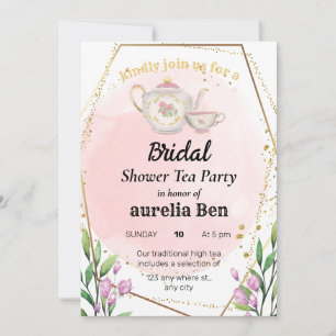 Invitations de douche nuptiale à haute teneur en t