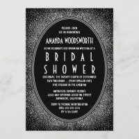 Invitations de douche nuptiale Art déco noir & arg