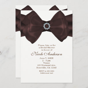 Invitations de douche nuptiale au ruban Brown et a