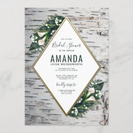 Invitations de douche nuptiale Birch Tree Woodland
