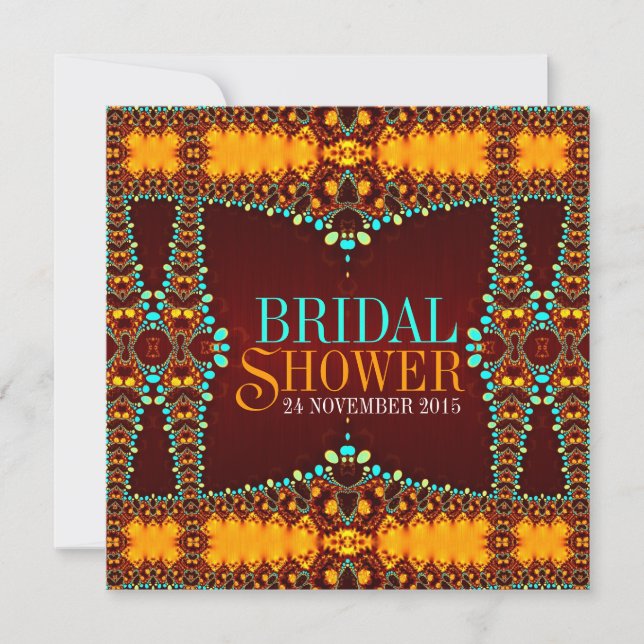 Invitations de douche nuptiale bohindian exotique (Devant)